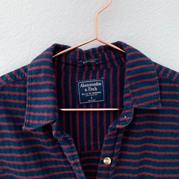 Abercrombie Drapey Boyfriend Shirt Navy 